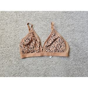 All.You LIVELY Women's Busty Mesh Trim Bra - Size 2 Brown Bralette Animal Print